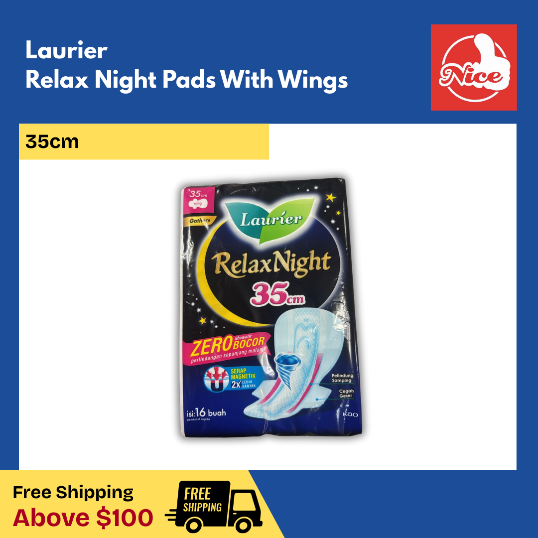 Laurier Relax Night Pads with Wings 35cm (16pcs)