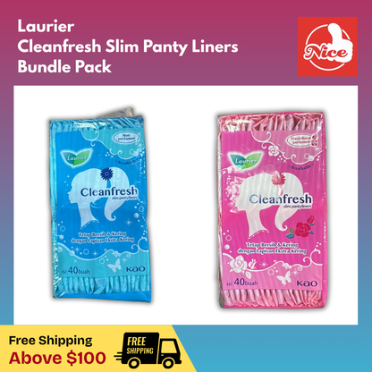 (Bundle) Laurier Slim Panty Liner CleanFresh Perfume + Non Perfumed (80pcs)