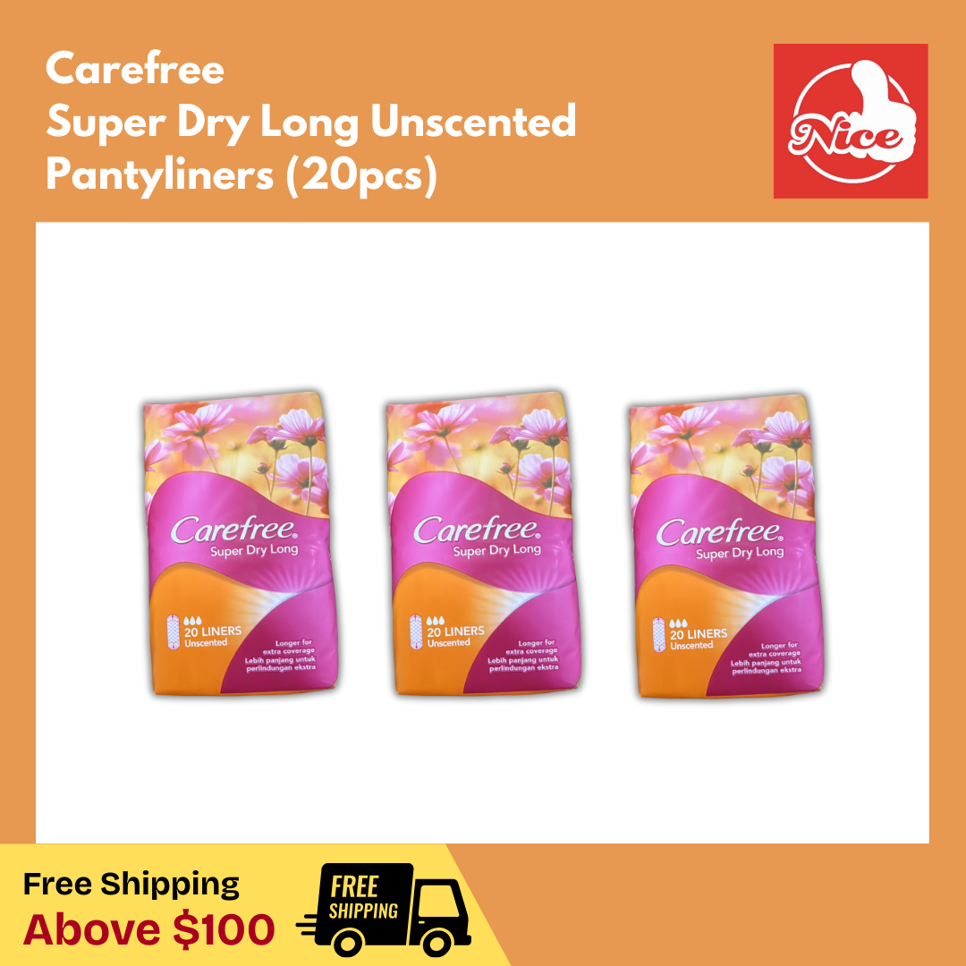Carefree Super Dry Long Unscented Panty Liners (20pcs)