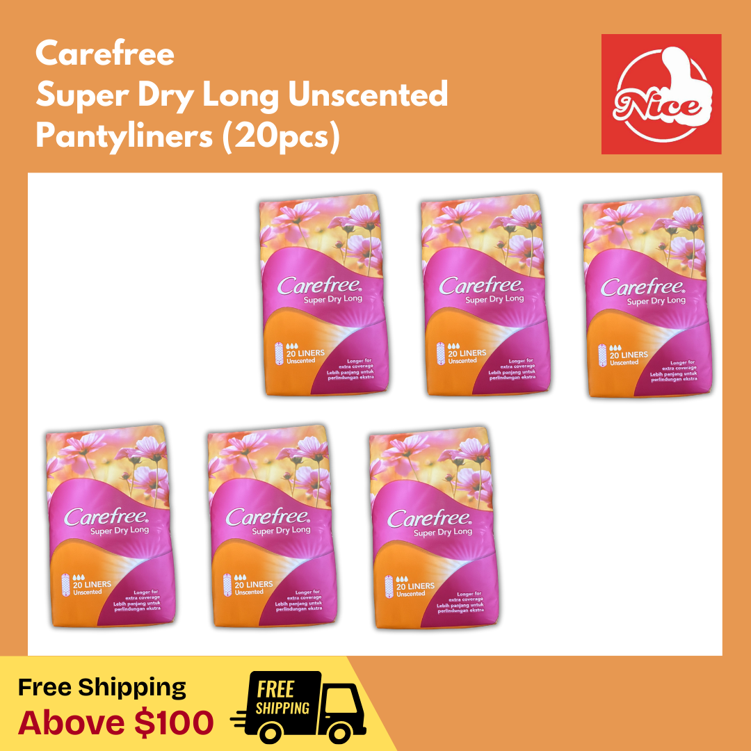 Carefree Super Dry Long Unscented Panty Liners (20pcs)