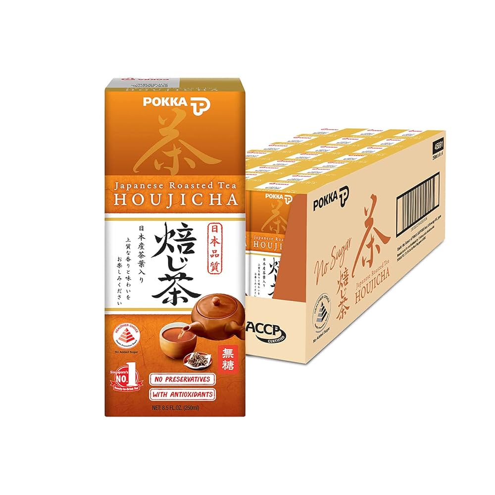 Pokka Houjicha Japanese Roasted Green Tea No Sugar Packet Drink (24 X 250ML) - Wholesale