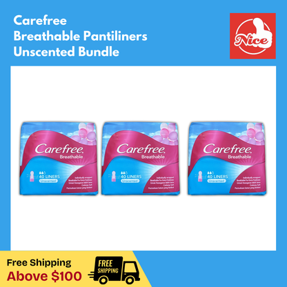 Carefree Breathable Unscented Panty Liners (40pcs)