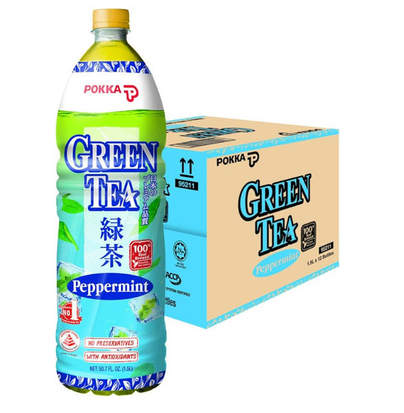 Pokka Peppermint Green Tea Bottle Drink (12 X 1.5ML) - Wholesale